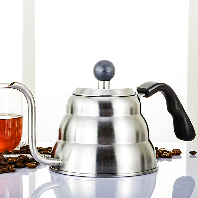 1L 1.2L Stainless Steel Drip Coffee Kettle Tea Pot Non-stick