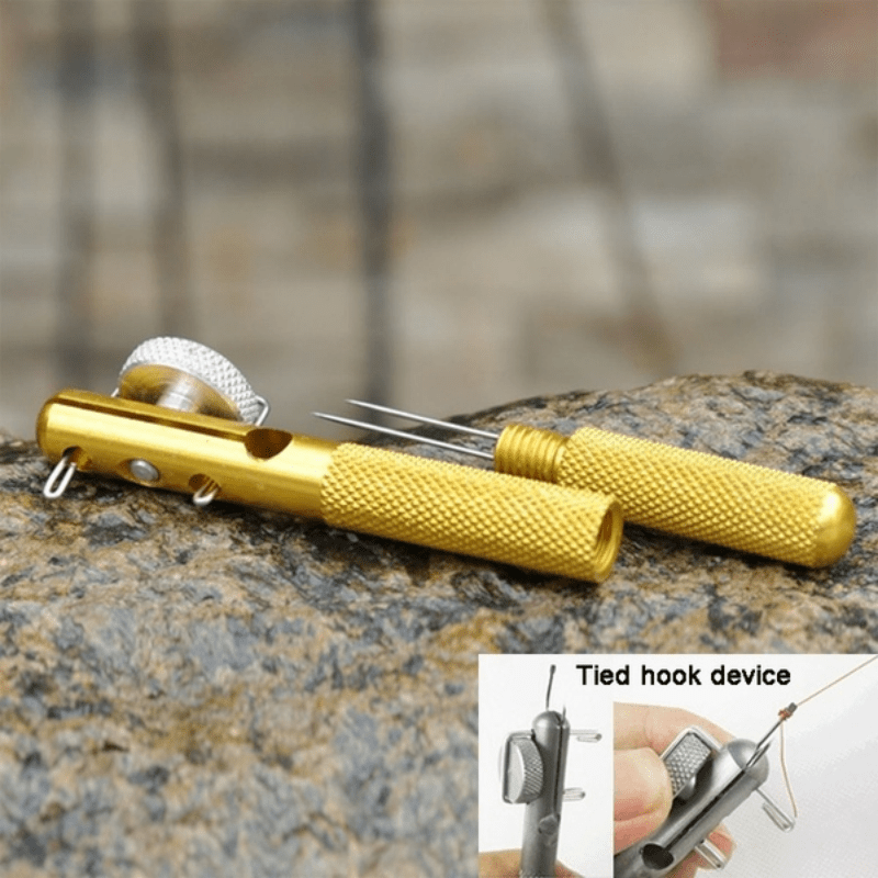 Double-Headed Aluminum Alloy Fishing Hook Tier - Easy and Efficient  Fishhook Knot Tying Tool
