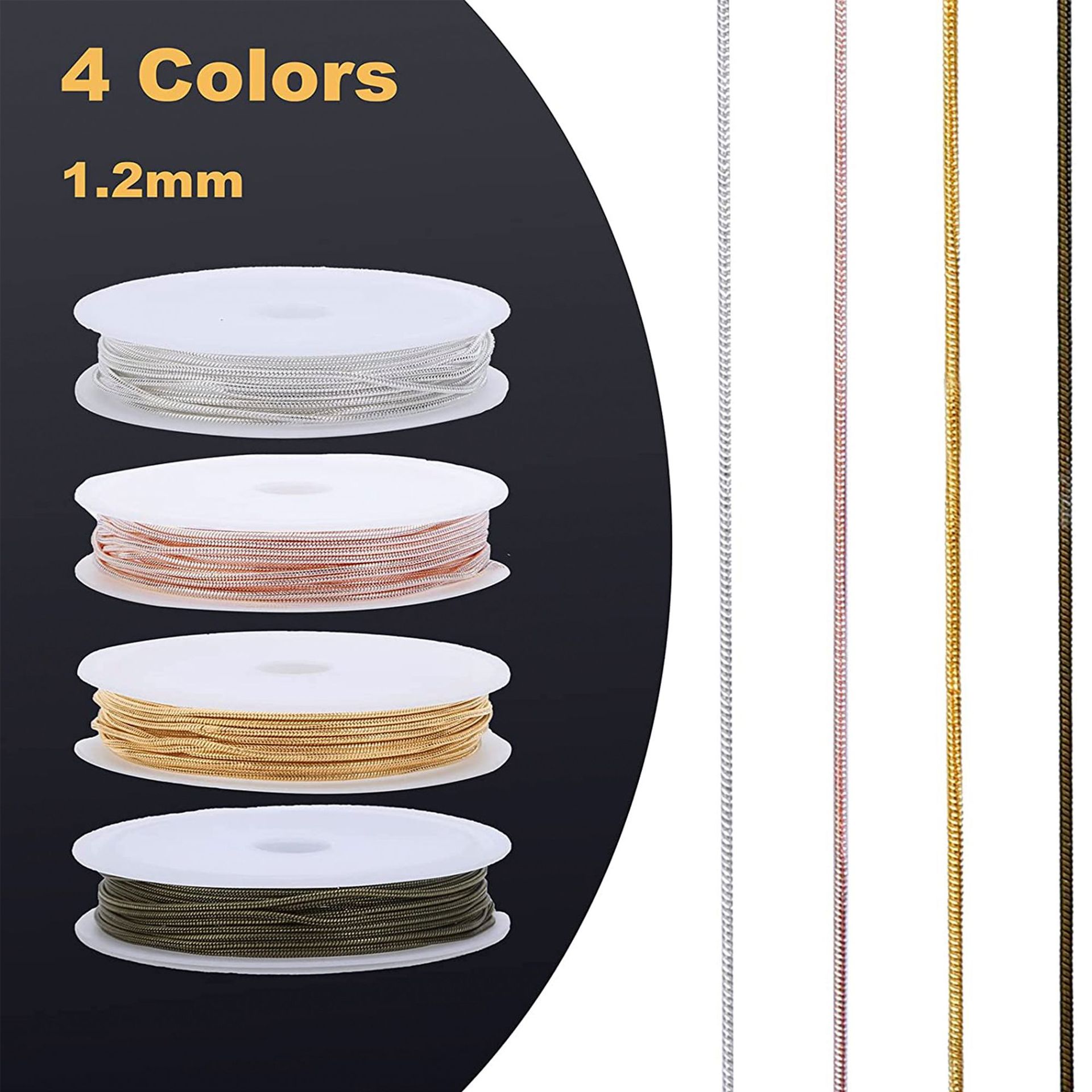 Snake Bone Chain Copper Plating 4 Colors 12 Meters Set
