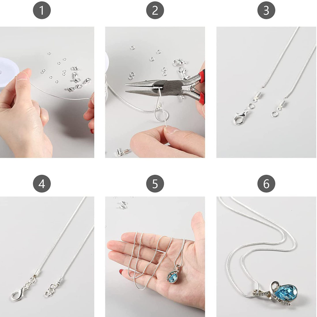 Snake Bone Chain Copper Plating 4 Colors 12 Meters Set