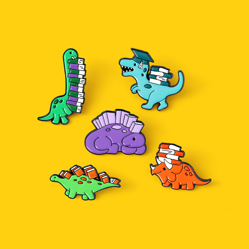 Dino Enamel Lapel Pin Backpack Clothing Hat Brooch Jewelry