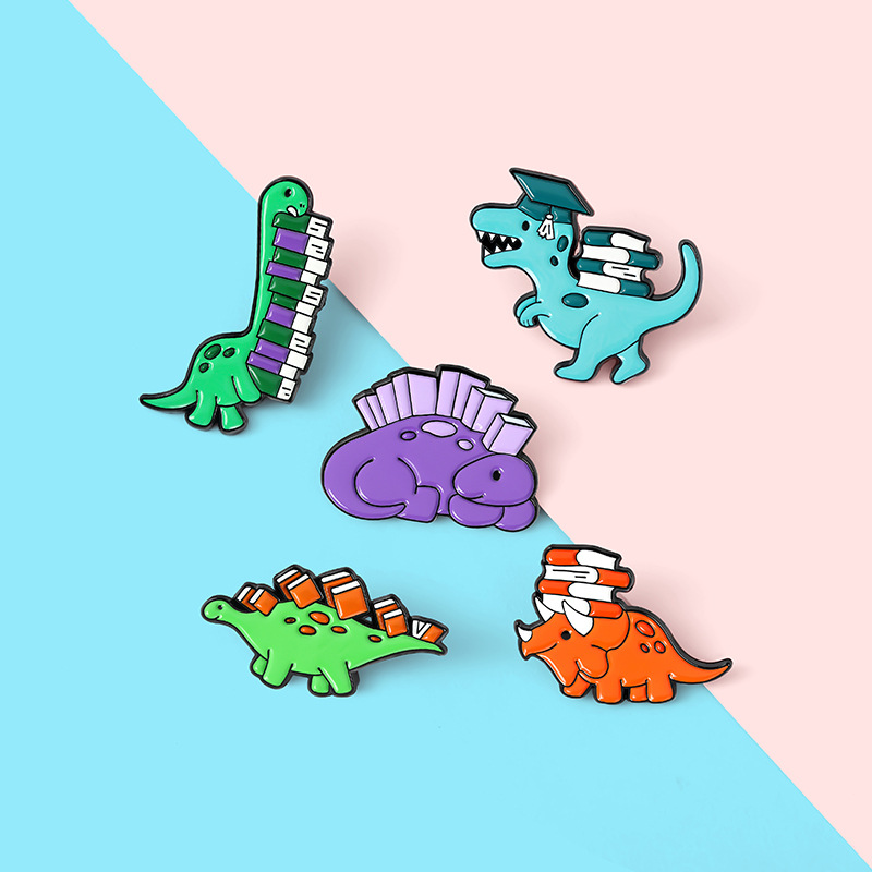 Dino Enamel Lapel Pin Backpack Clothing Hat Brooch Jewelry