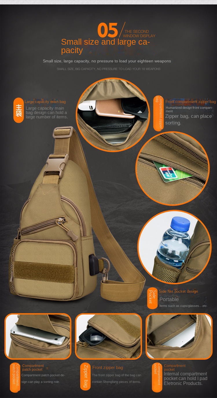  Peicees Shoulder Bag for Men Casual Sling Pack Women