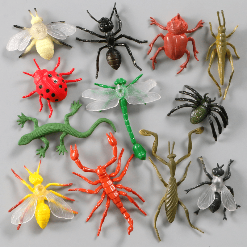Juego de juguetes modelo de insectos, 12 piezas/juego de insectos de  plástico blando, juguete de plástico para insectos, juguete de modelo  animal de plástico, durabilidad mejorada