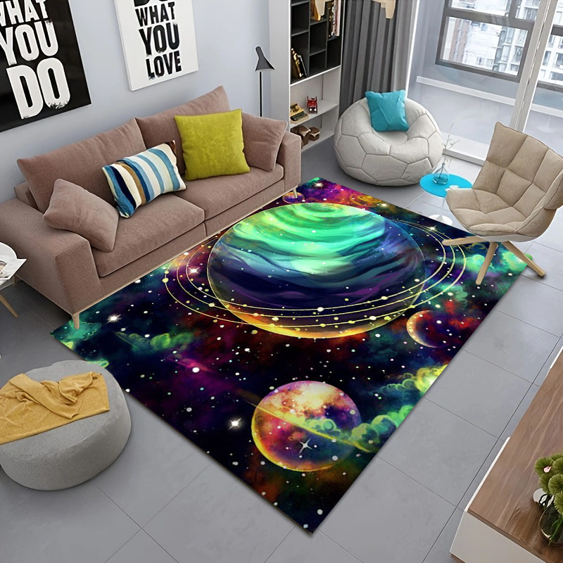 Universe Nebula Sky Kitchen Rug 3d Modern Style Living Room Carpet