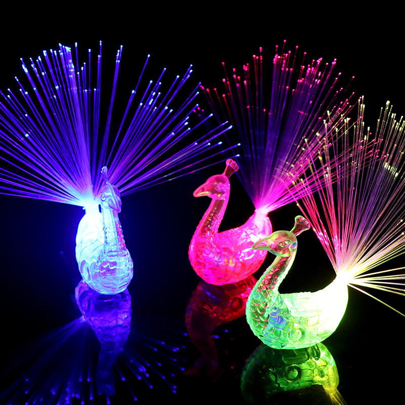 

1pc Color-changing Peacock Finger Light - Create A Magical Glow With Randomly Changing Colors!