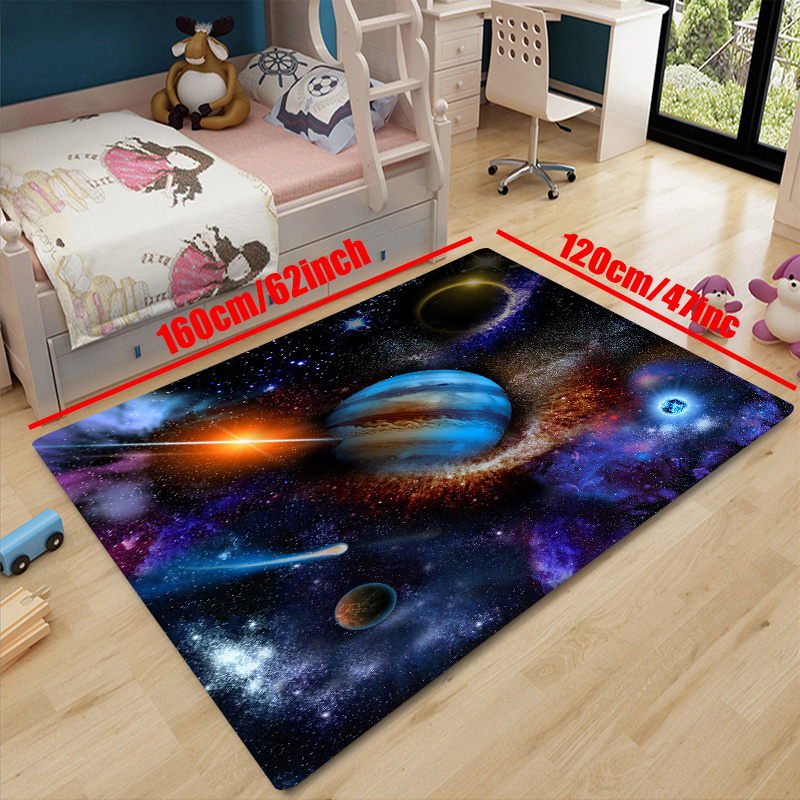 1pc Tapis de sol 3D Cosmic Planets, tapis de zone de mode pour