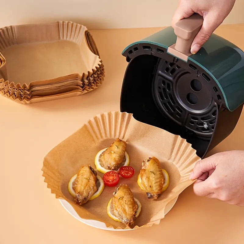 50pcs/set Food-grade Air Fryer Liners, Round Shape Disposable Baking  Silicone Oil Paper Cups For Air Fryer Use