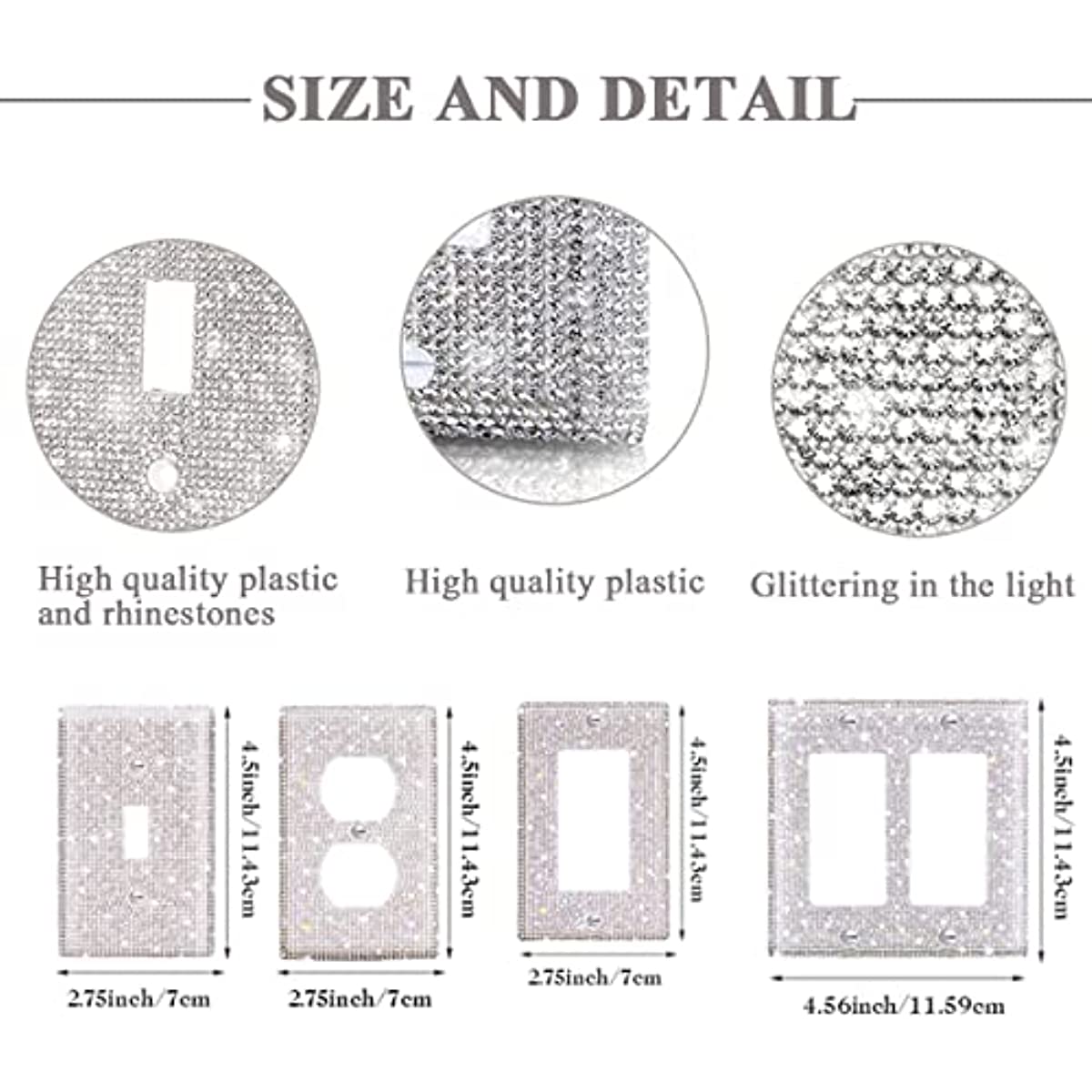 1pc Pegatina Interruptor Luz Diamantes Imitación Plateados - Temu