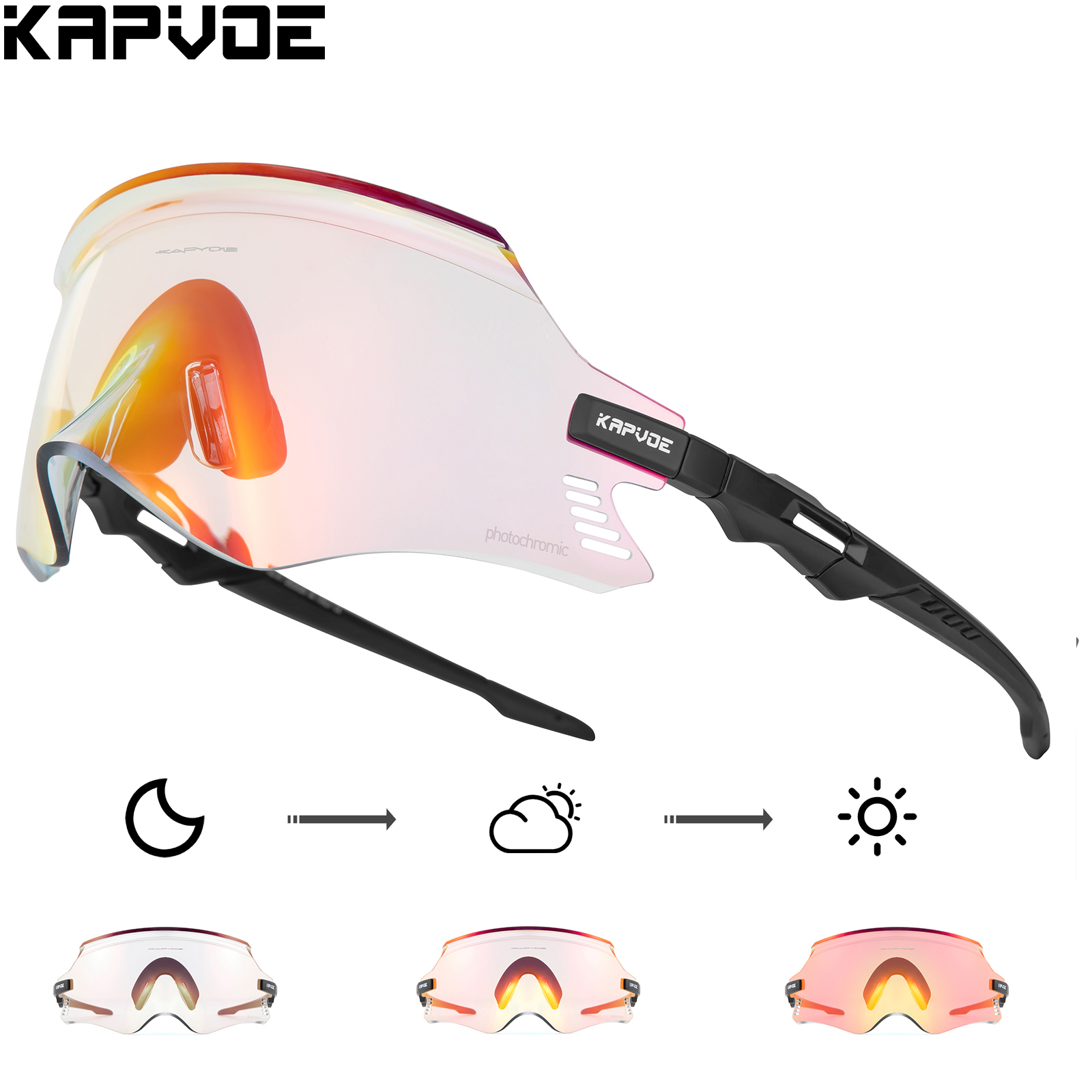 Cycling Glasses Color Changing Blue Red Mens Sunglasses Sports