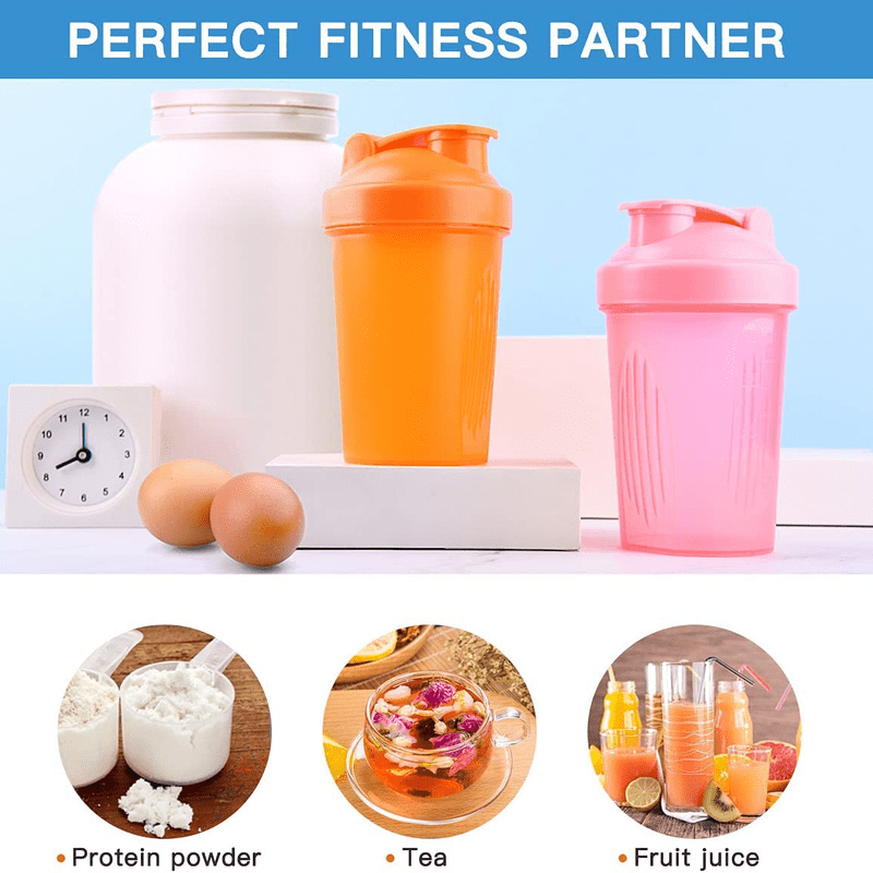 600ML Blender Shaker Bottle with Plastic Whisk Ball BPA Free Plastic  Protein Shakes Leakproof for Powder Workout Gym Sport