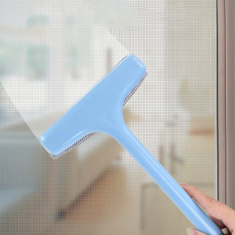 Long Handle Cleaning Brush Window Cleaner Glass Squeegee Telescopic Rod  Rotating Head with Cleaning