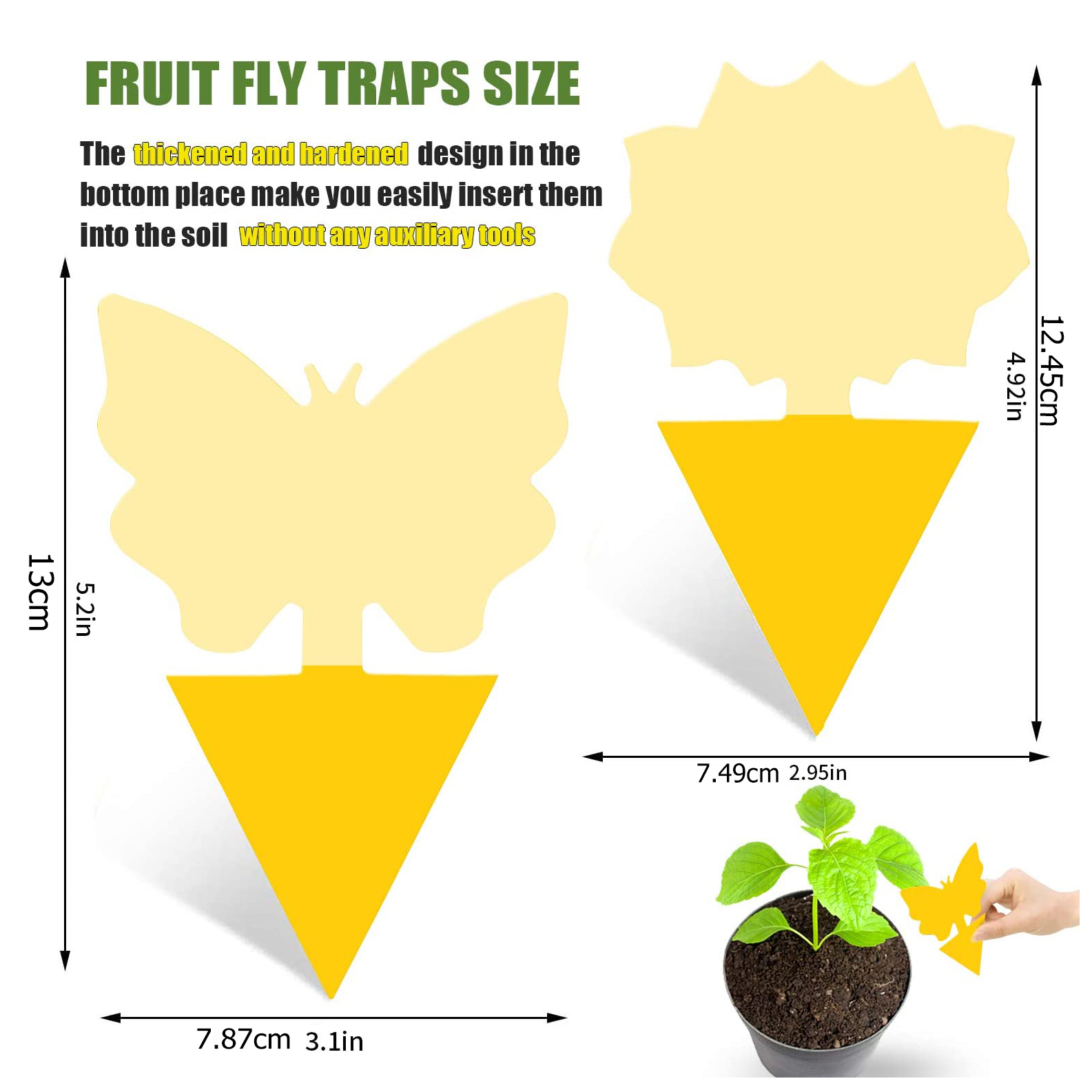 Bag Sticky Fruit Fly Traps Fungus Gnat Killer Trap Gnat Catcher Fly Paper  Sticker For Indoor House Plant - Temu