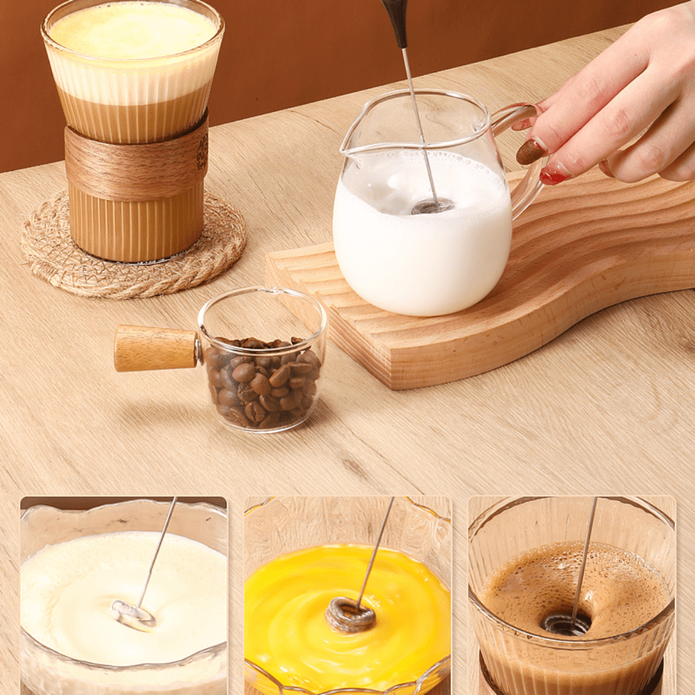 Whisk Drink Frother Beater Handheld Coffee Coffee Creamer Whisk Milk  Electric Mixer Maker Battery Frothy Foamer Egg Kitchen