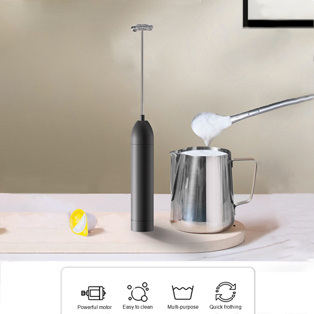 Stainless Steel Battery Operated Electric Milk Frother Egg Beater Kitchen Drink Foamer Whisk Mixer Stirrer Coffee Creamer Whisk Frothy Blend Whisker