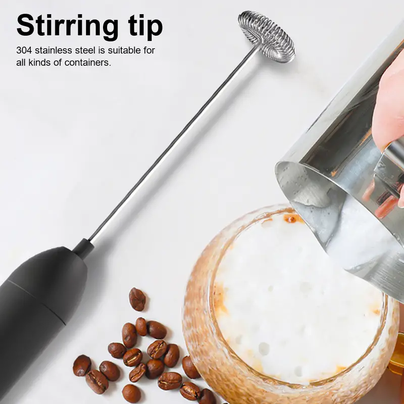  Electric Milk Frother Coffee Mixer Wand USB Rechargeable Drink  Mixer Stainless Steel Mini Whisk for Egg,Drink Frother Portable Kitchen  Cooking Supply: Home & Kitchen