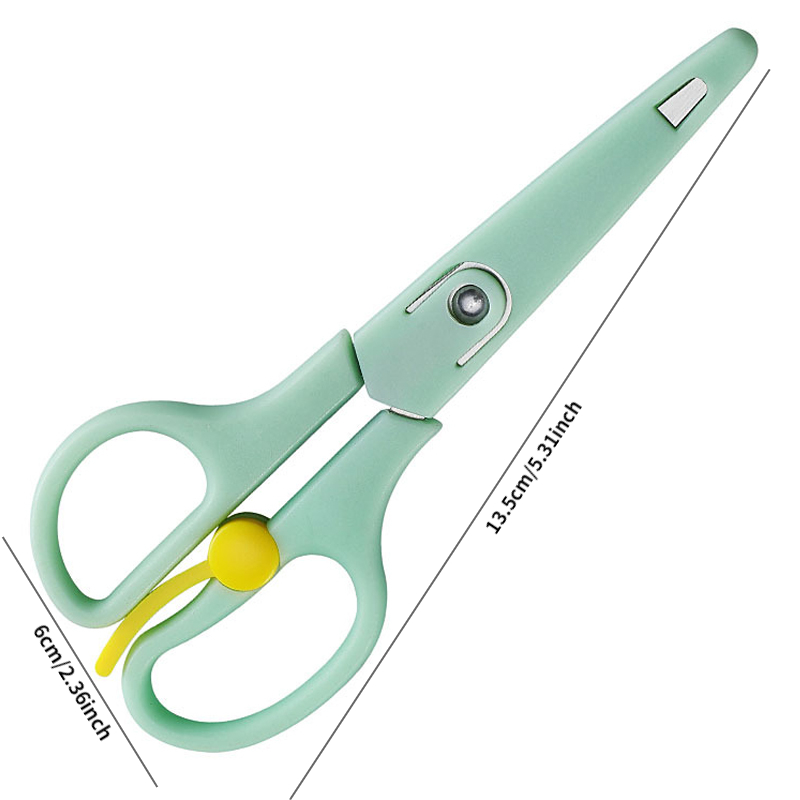 Safe Student Stationery Scissors Stainless Steel Elastic Band With Sheath Office  Desk Scissors Home Rebound Scissors Paper Cutting - Temu United Arab  Emirates