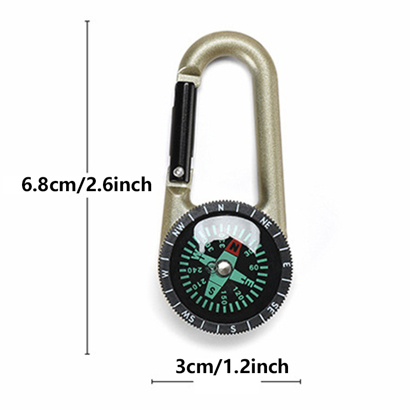Multifunctional Hiking Metal Carabiner with Mini Compass and