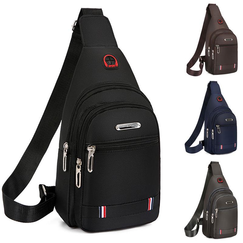 Three Layers Crossbody Bag, Sling Backpack, Oxford Cloth Chest Bag, Hiking Bag, Messenger Daypack