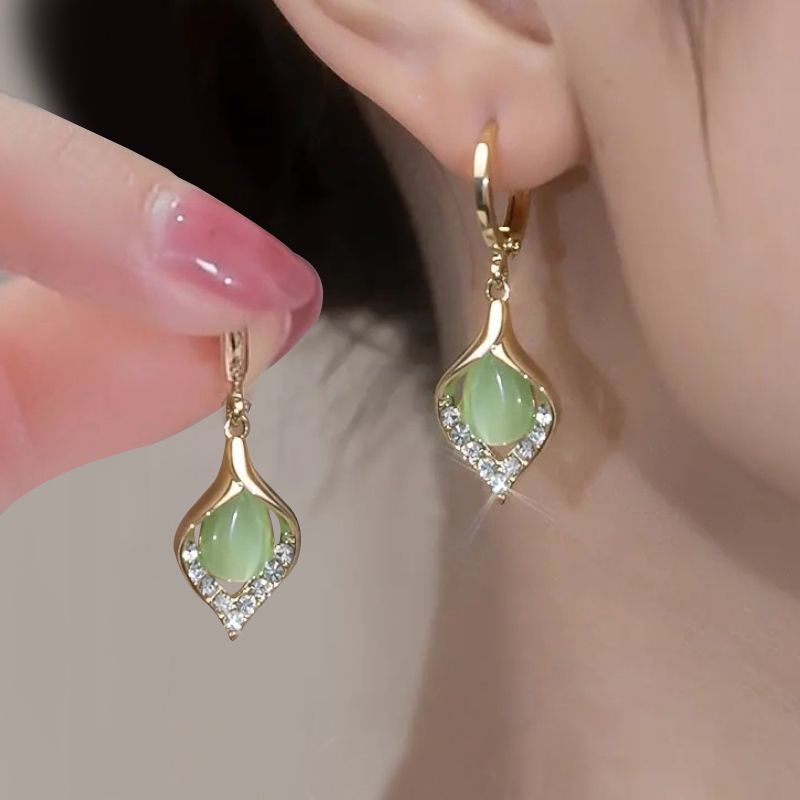 Women's Opal Water Drop Shape Earrings