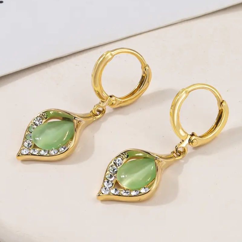Women's Opal Water Drop Shape Earrings