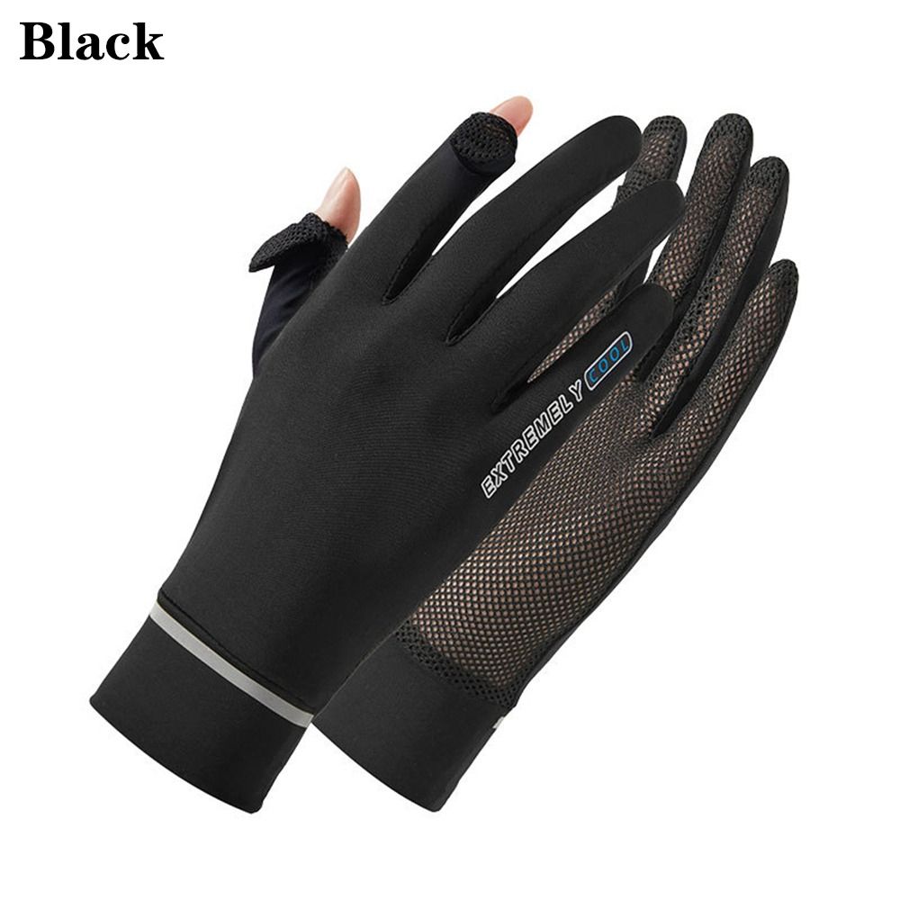 Solid Color Elastic Ice Gloves Trend Breathable Uv - Temu