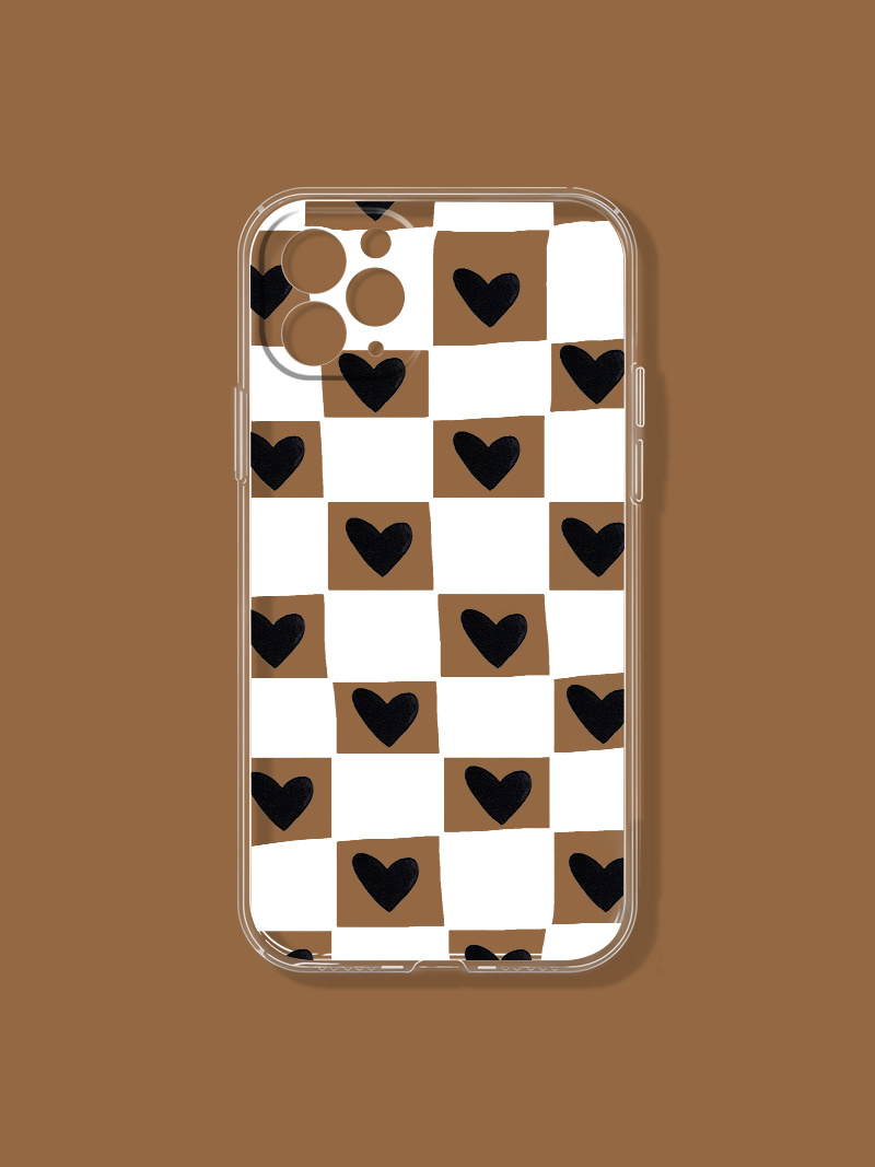 Heart Pattern Checkered Phone Case