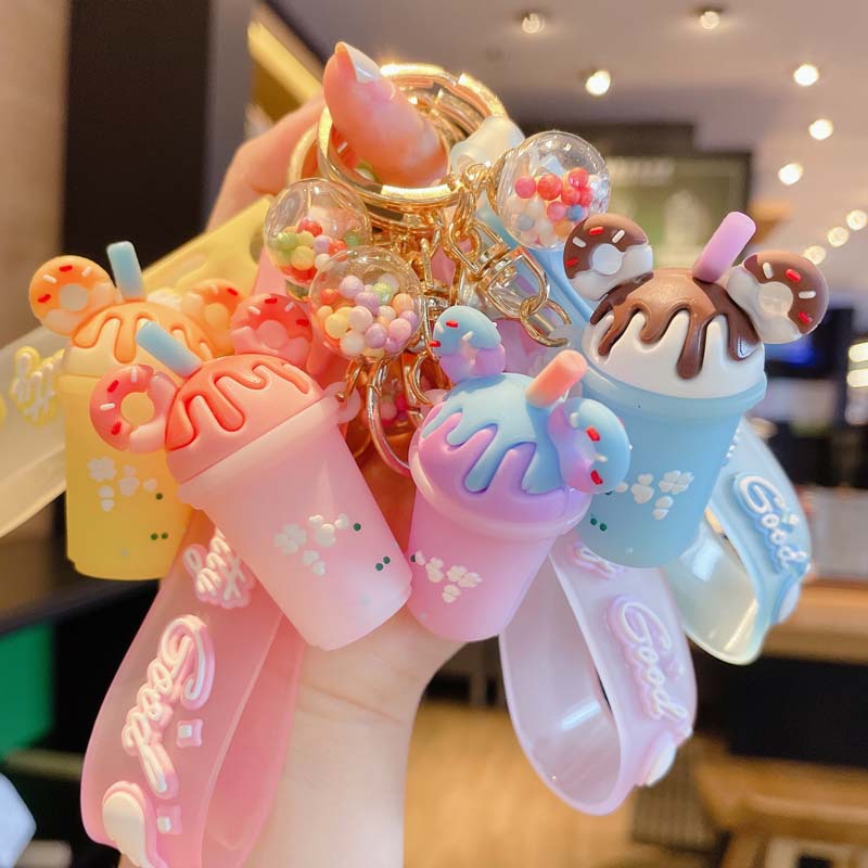 

Candy Color Ice Cream Keychain Cute Cartoon Car Pendant Keyring Ornament Bag Purse Charm Accessories