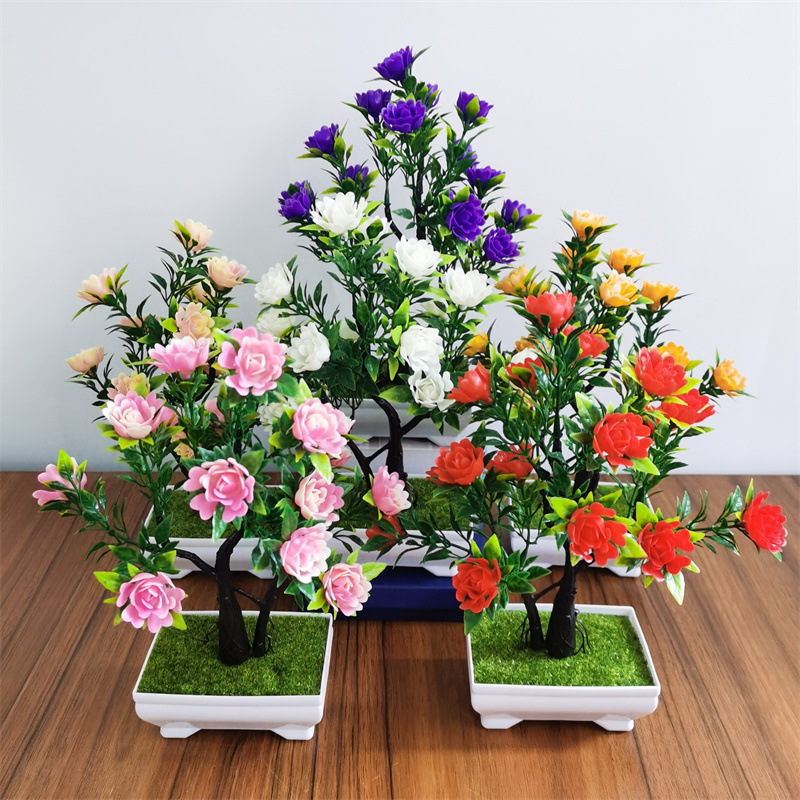 1 Pc Artificial Flower Potted Plant Home Decoration Desktop - Temu