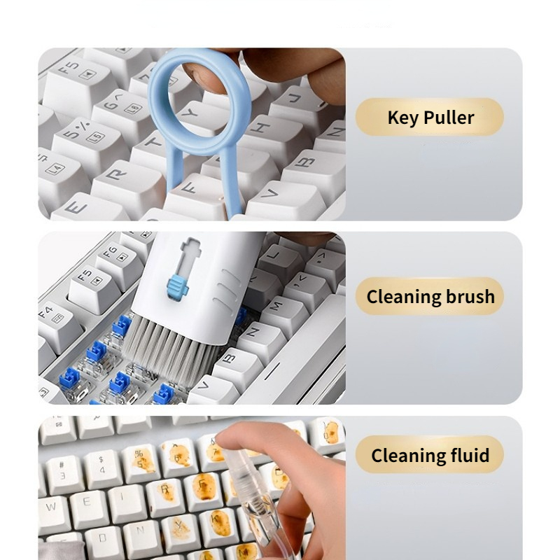 7-in-1 Computer Cleaning Kit Keyboard Cleaner BT Earphone Brushes Keycap  Puller Phone Computer Cleaning Tools