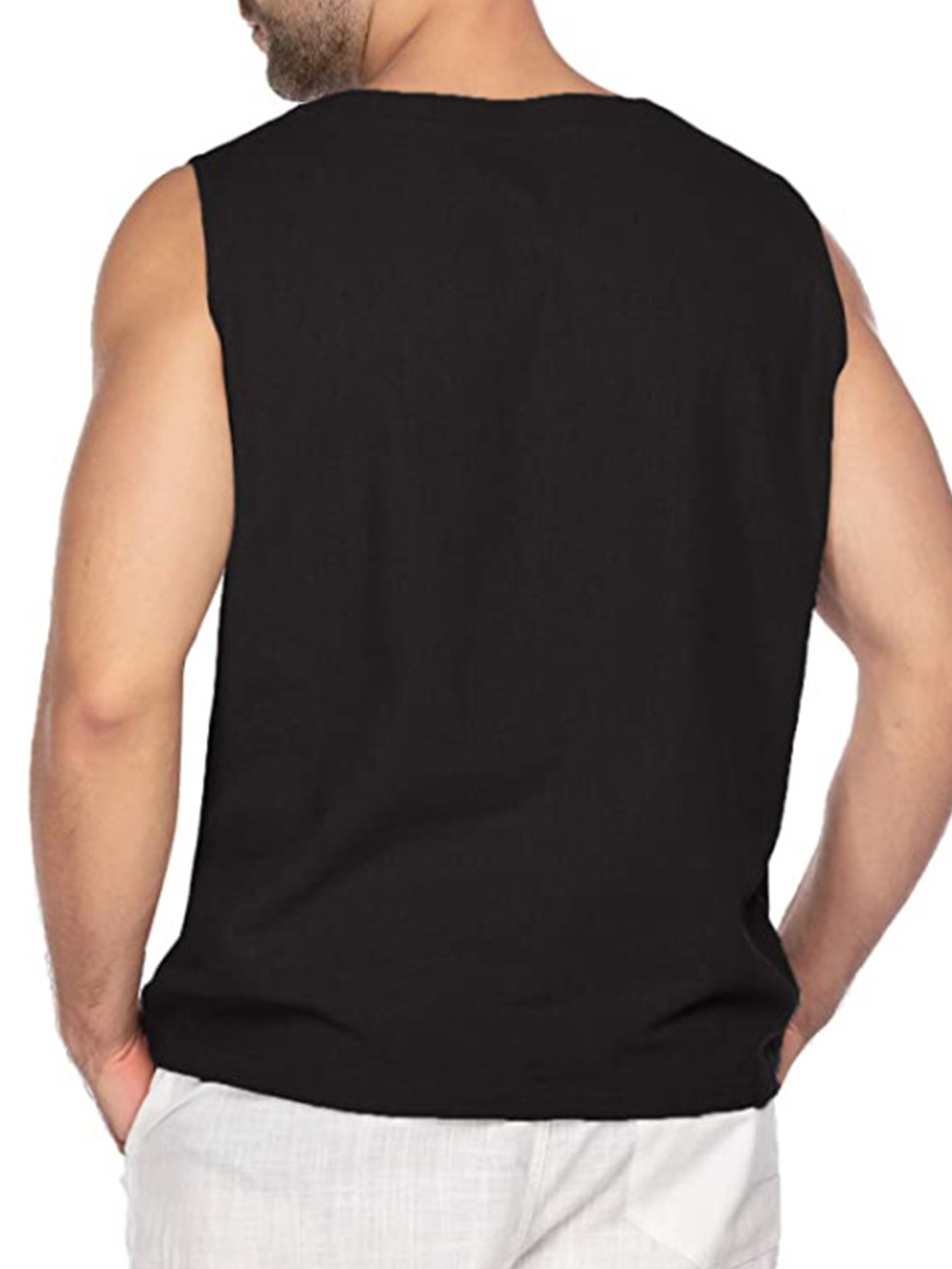 Plus Size Men's Cotton Summer Solid Color Fashion Sleeveless - Temu