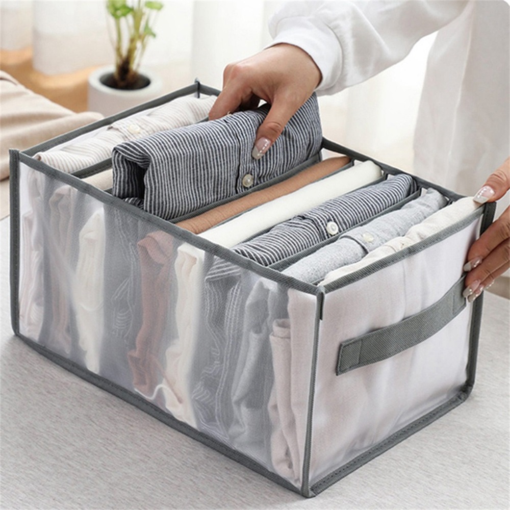 1pc Clothes Storage Box With Handle, Wardrobe Storage Bag, Suitable For  Jeans, T-shirts, Light Jackets, Dresses, Stackable Closet Drawer Organizer  Container