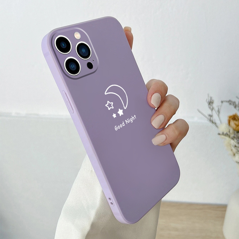 Good Night Moon Graphic Print Purple Phone Case Iphone Temu