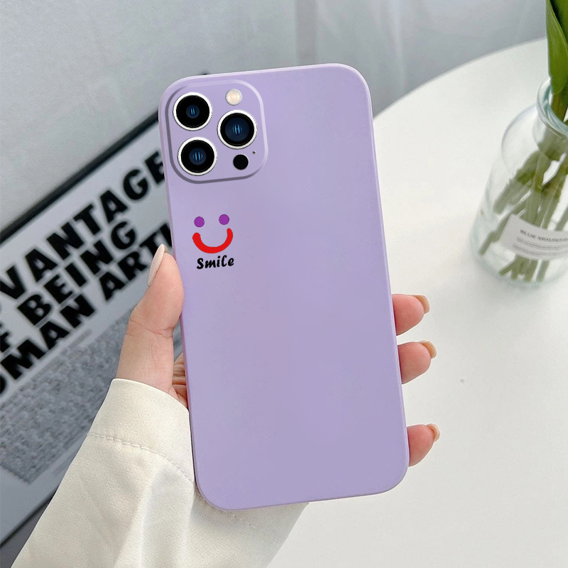 Happy Smiley Face - Funda para teléfono, color morado