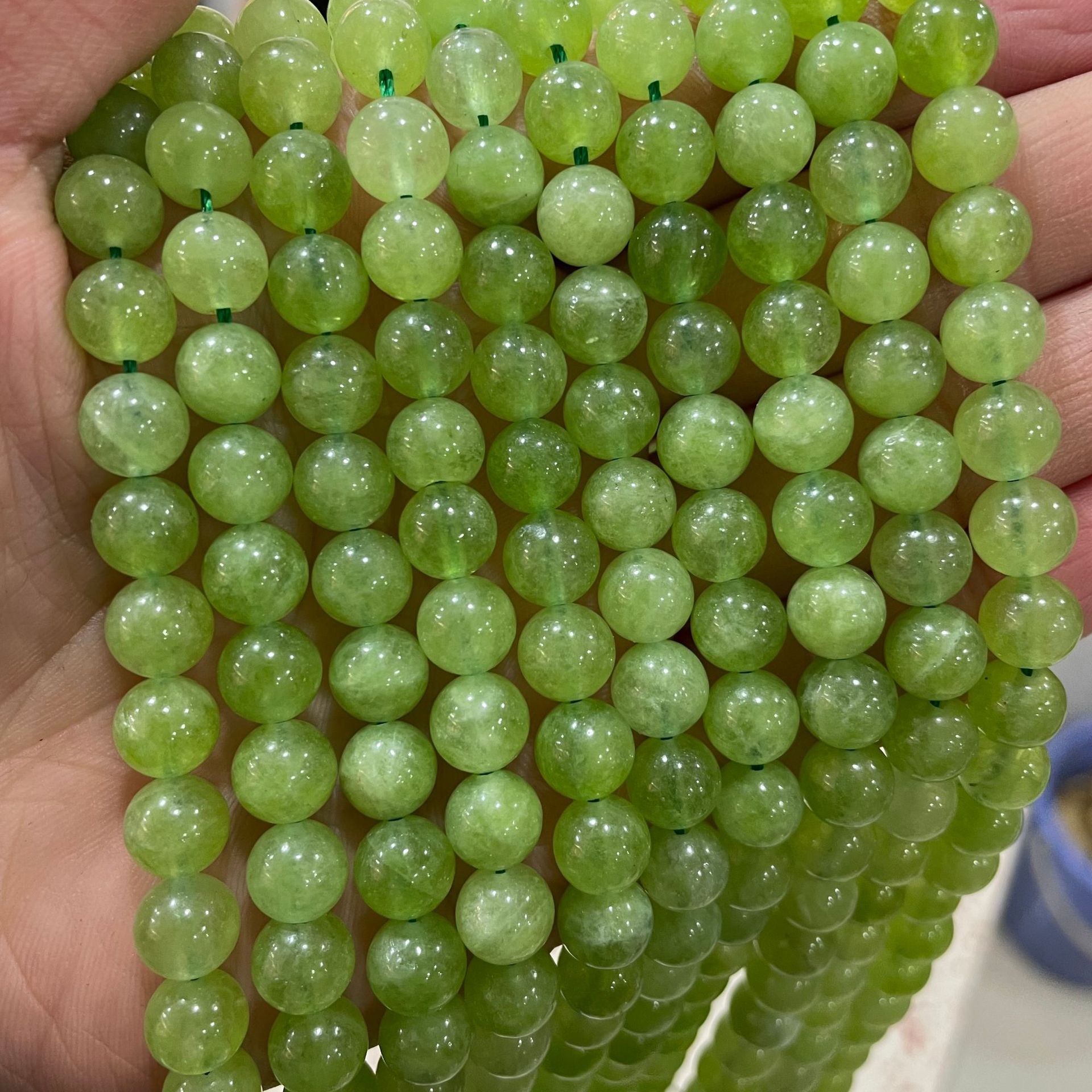 

Natural Olive Green Peridot Cracked Crystal Round Loose Spacer Beads 6 8 10mm Strand For Jewelry Making Diy Bracelet Necklace