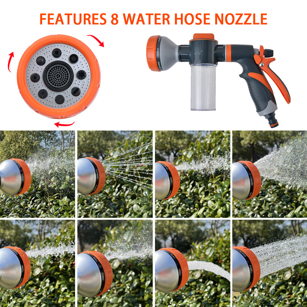 Hose Soap Sprayer Nozzle 8 Patterns, Car Wash Soap Sprayer Foam