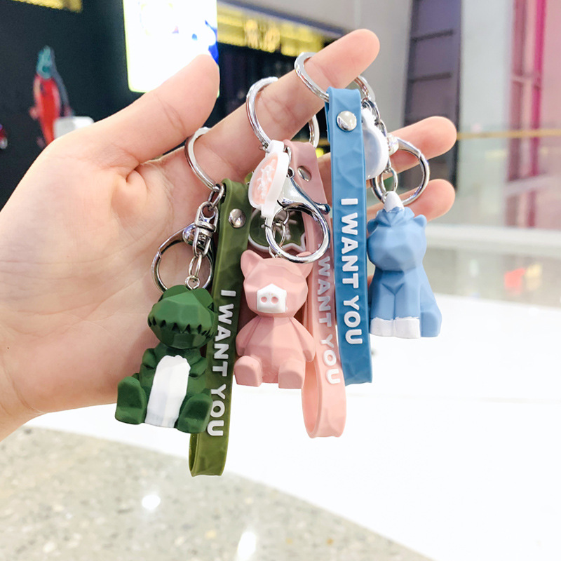 Cute Keychain Backpack Charms Cartoon Bear Keychains Bag Keychains Wristlet  Bracelet Key Ring Car Key Charms For Women - Temu Bahrain