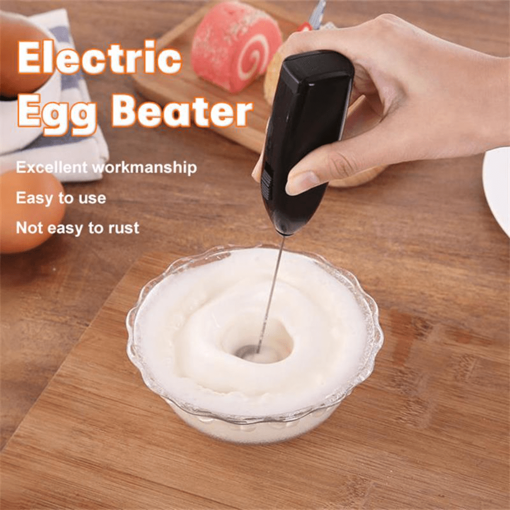Electric Egg Beater Milk Frother For Coffee Household Kitchen Mini  Stainless Steel Coffee Milk Tea Blender