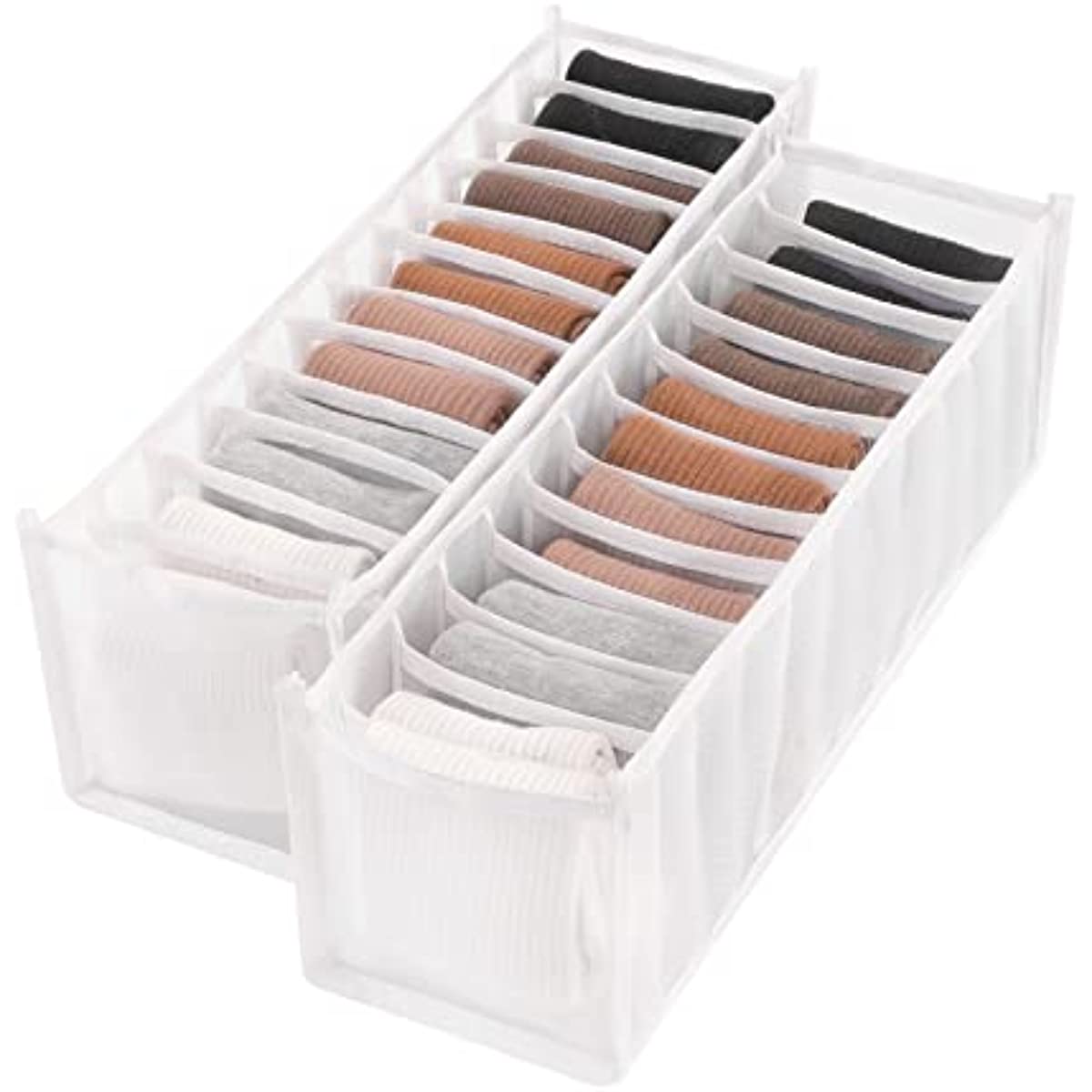 3pcs Sock Underwear Storage Box Transparent Mesh Closet - Temu