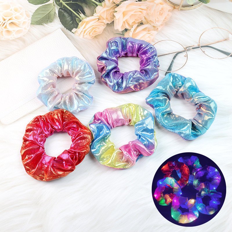 Led Scrunchies Colorful Light Hair Tie Ponytail Holder Neon - Temu