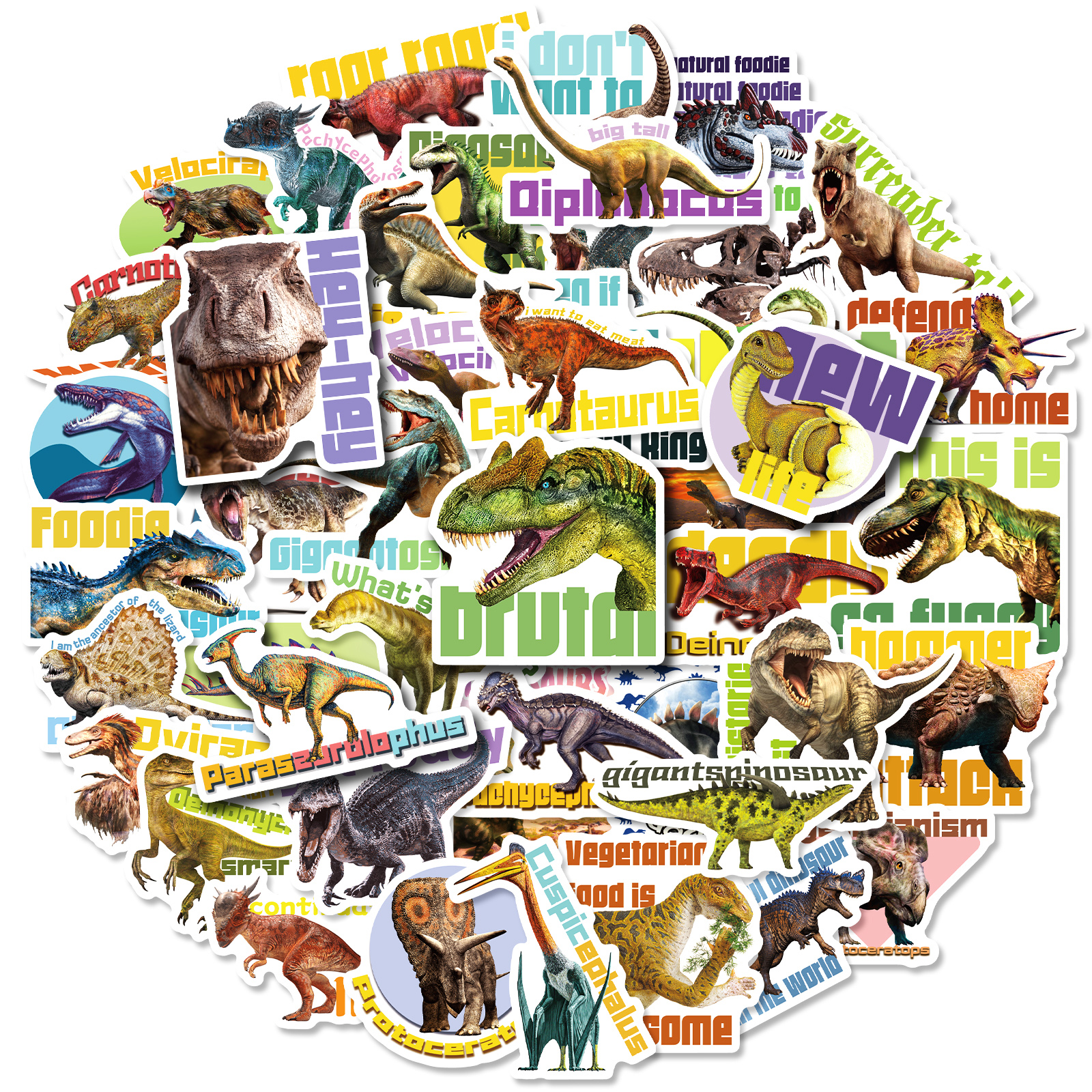 Cute Cartoon Dinosaurs Stickers Perfect For Laptops Pcs - Temu