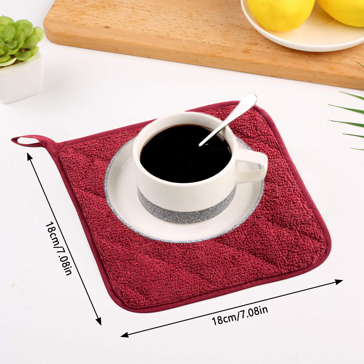Pot Holder, Khaki Color Cotton Pot Holder With Pocket Set, For Kitchen,  Square Heat Resistant Potholder, Multipurpose Hot Pads, Washable Oven  Mitts, Potholders, For Bbq, Daily Kitchen Baking And Cooking - Temu