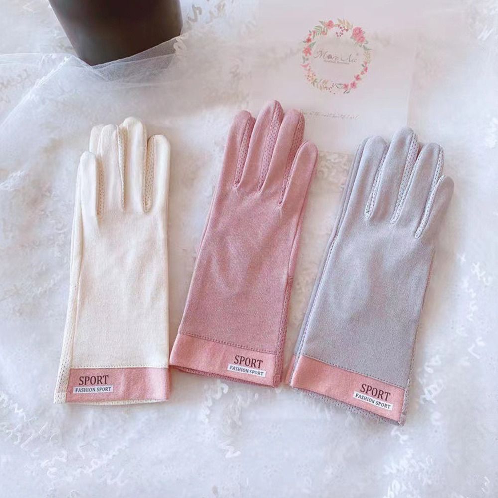 Women Thin Letter Graphic Gloves Touch Screen Outdoor Riding - Temu