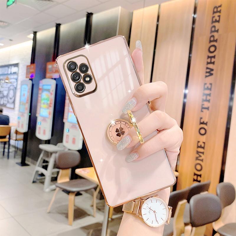 elevate your phone with a plated tpu ring holder stand phone case for samsung galaxy a53 5g a52 5g a32 5g a23 5g a13 5g a14 5g a54 5g details 3