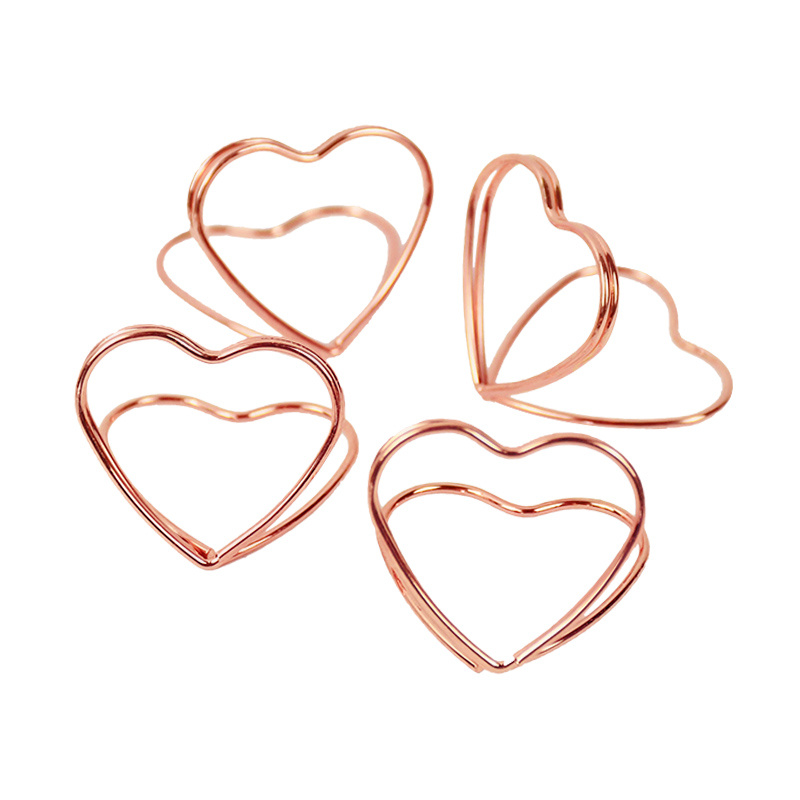 Double Heart Metal Memo Holder for Wedding Card Display