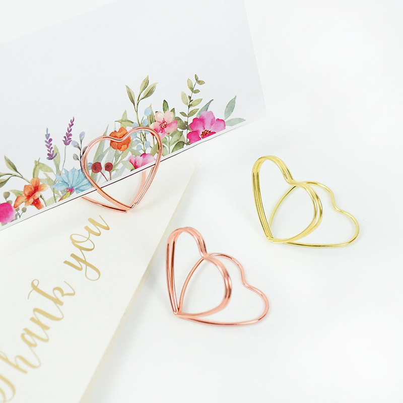 Wedding Decoration Gift Card Holder Memo Clips Heart Flower Card