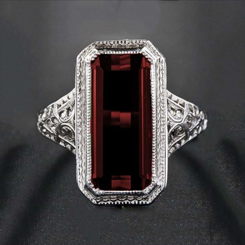 Square Large Zircon Ring Birthday Gift Wedding Engagement Ring Party ...