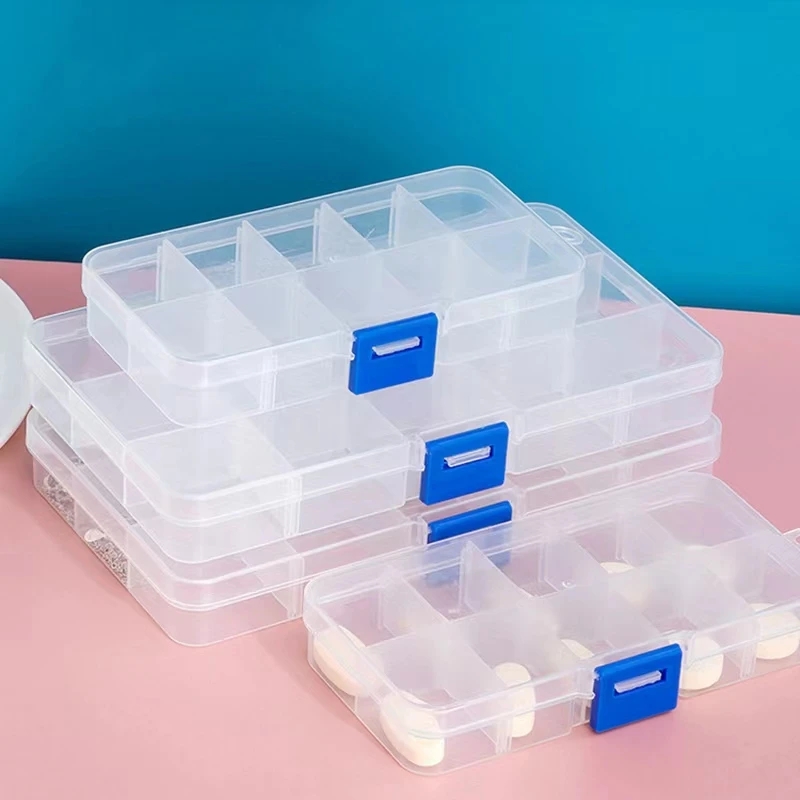 10 Comparments Plastic Storage Box With Adjustable Dividers - Temu