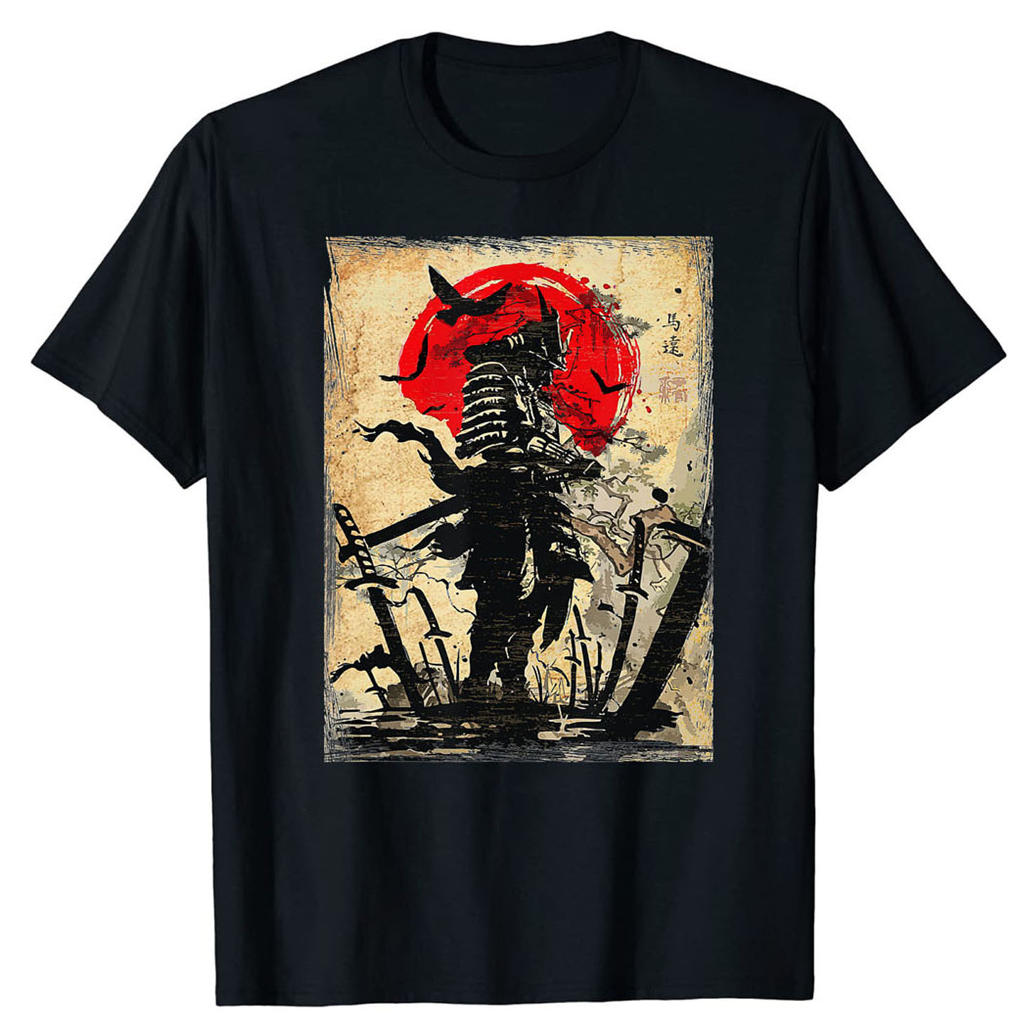 

Cartoon Warrior Pattern T-shirt, Men's Casual Stretch Round Neck T-shirt For Spring Summer