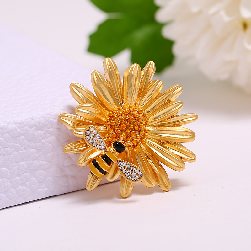 Elegante Daisy Bee Broches De Diamantes De Imitación - Temu